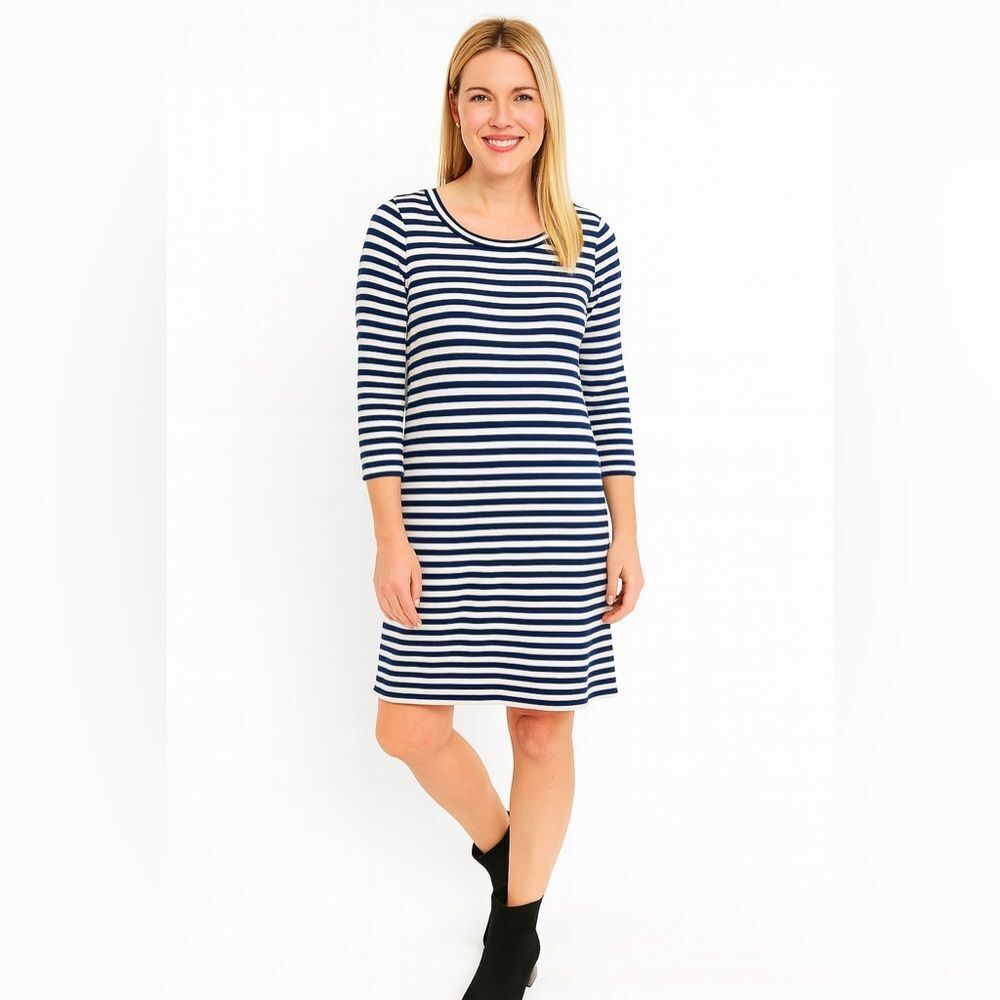 Madewell Navy and White Striped Dress